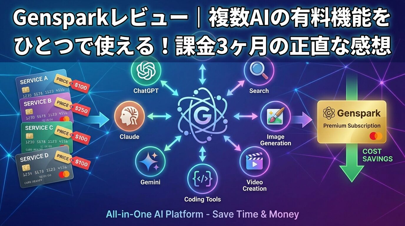 【2026年版】Gensparkレビュー｜複数AIの有料機能をひとつで使える！課金3ヶ月の正直な感想